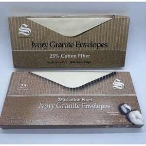 Lot Of 2 Southworth 100% Cotton #10 Resume Envelope Ivory Granite 24 lb 25ct/50